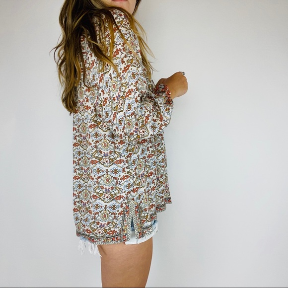 Joie pattern balloon sleeve peasant top - Picture 5 of 6